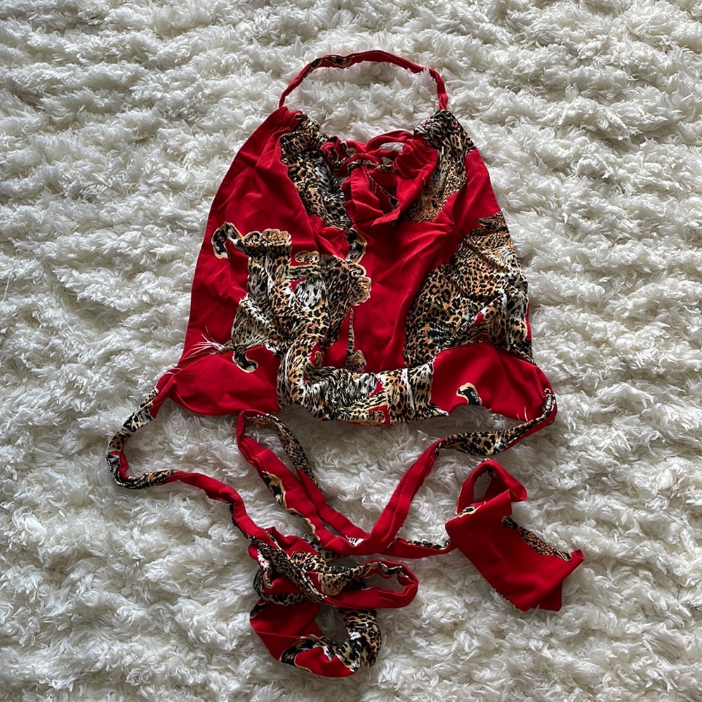 Trashy Diva leopard print backless tie top